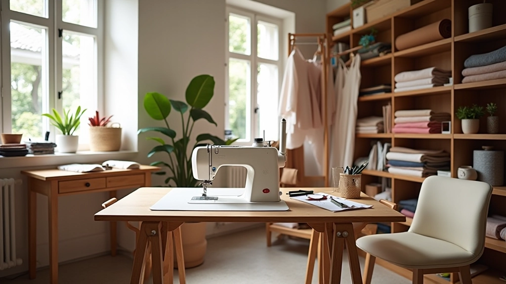 İstanbul moda tasarımcısının atölyesi, çalışma masası ve giysi prototipleriyle