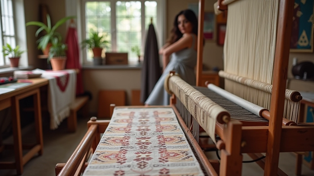 İstanbul tasarımcısının atölyesinde geleneksel desen örnekleri ve dokuma araçları sergileniyor